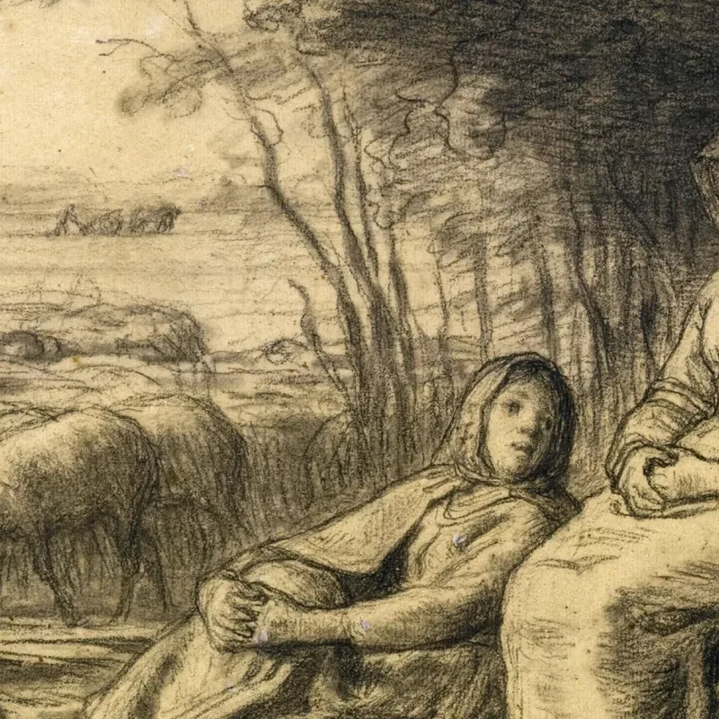 Zwei Hirtinnen Und Ihre Herde Jean-François Millet