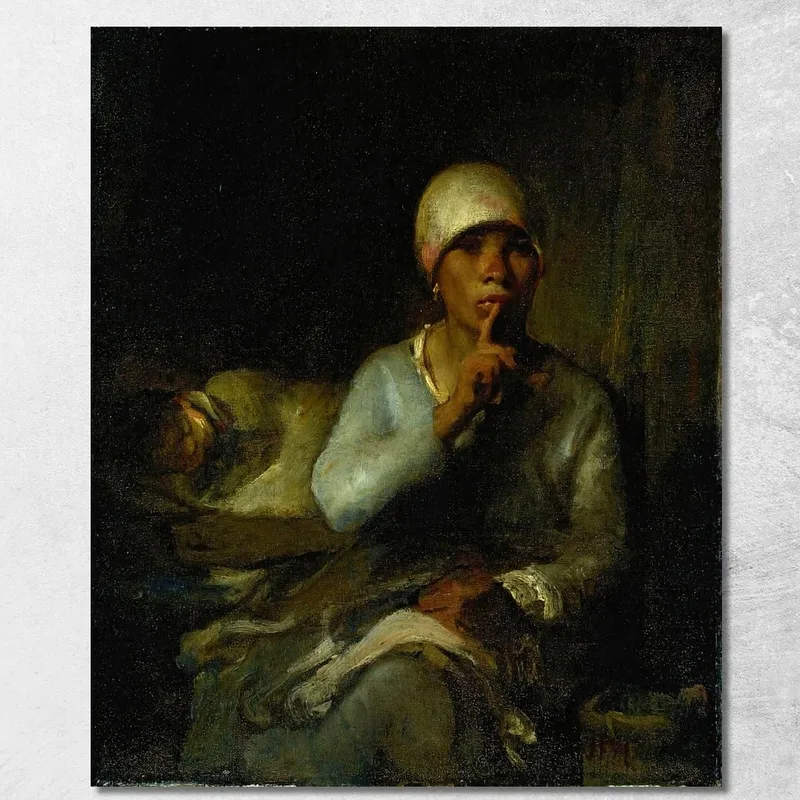 Il Silenzio Della Donna E Del Bambino Jean-François Millet quadro stampa su tela