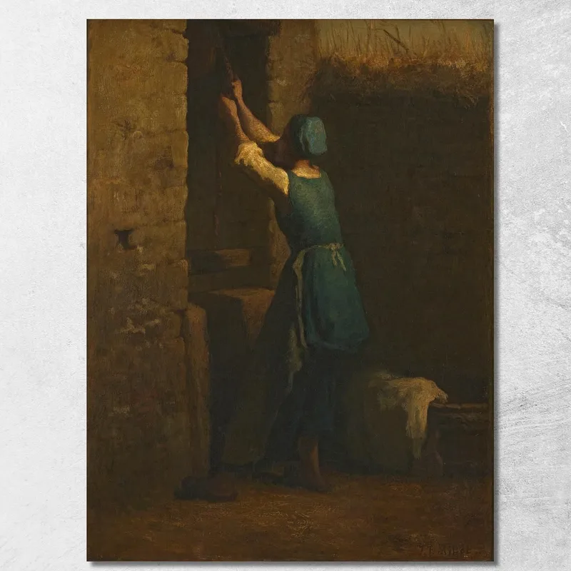 Donna Al Pozzo Jean-François Millet quadro stampa su tela