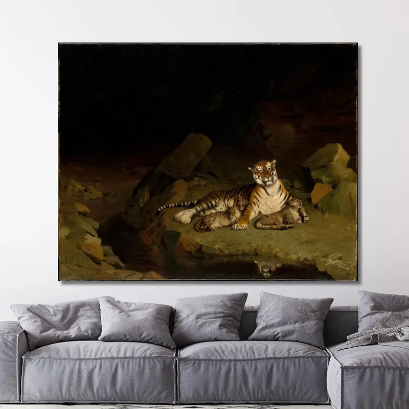 Tigre E Cuccioli Jean-Léon Gérôme
