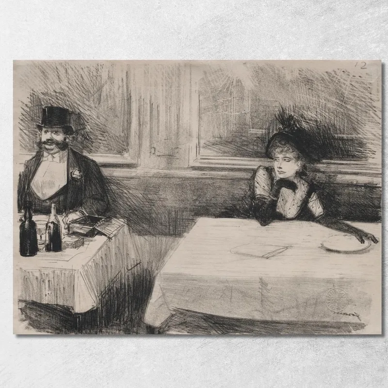 Al Ristorante Jean-Louis Forain quadro stampa su tela