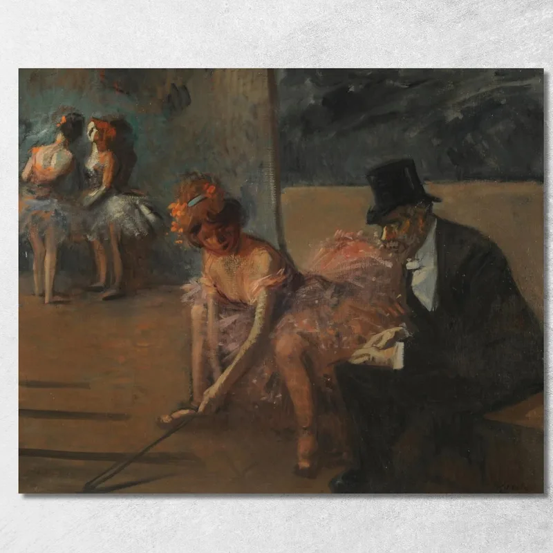 Ballerina E Ammiratore Dietro La Scena Jean-Louis Forain quadro stampa su tela