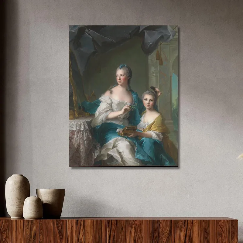 Madame Marsollier And Her Daughter Jean-Marc Nattier