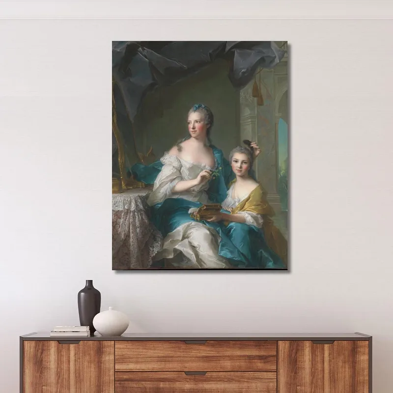 Madame Marsollier And Her Daughter Jean-Marc Nattier