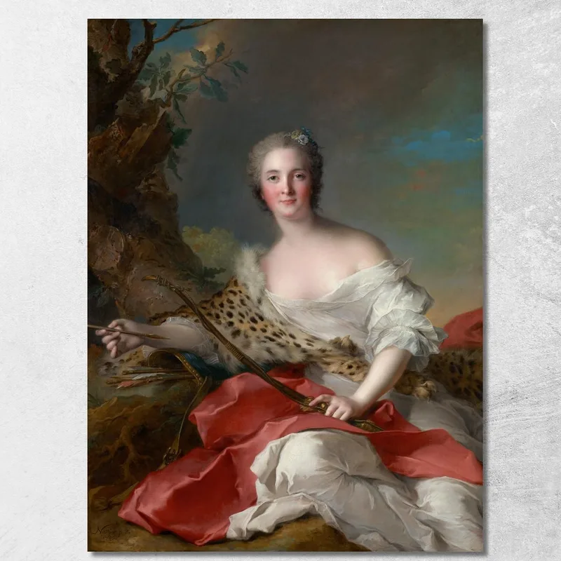 Porträt Von Madame Bonnier De La Mosson Als Diana Jean-Marc Nattier drucken auf leinwand