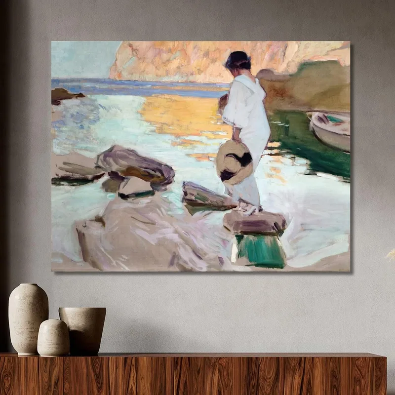 Elena At Cala De San Vicente Joaquín Sorolla