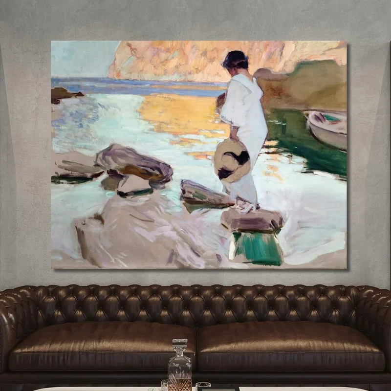 Elena At Cala De San Vicente Joaquín Sorolla