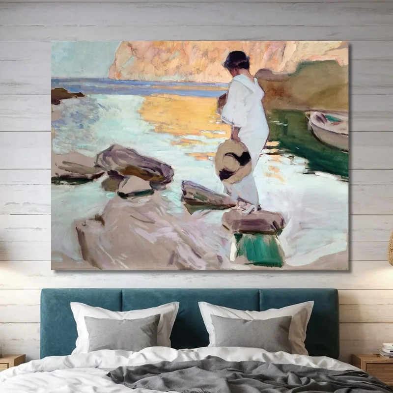 Elena At Cala De San Vicente Joaquín Sorolla