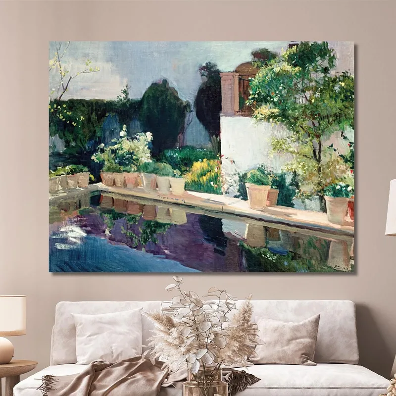 Palace Of Pond Royal Gardens In Seville Joaquín Sorolla