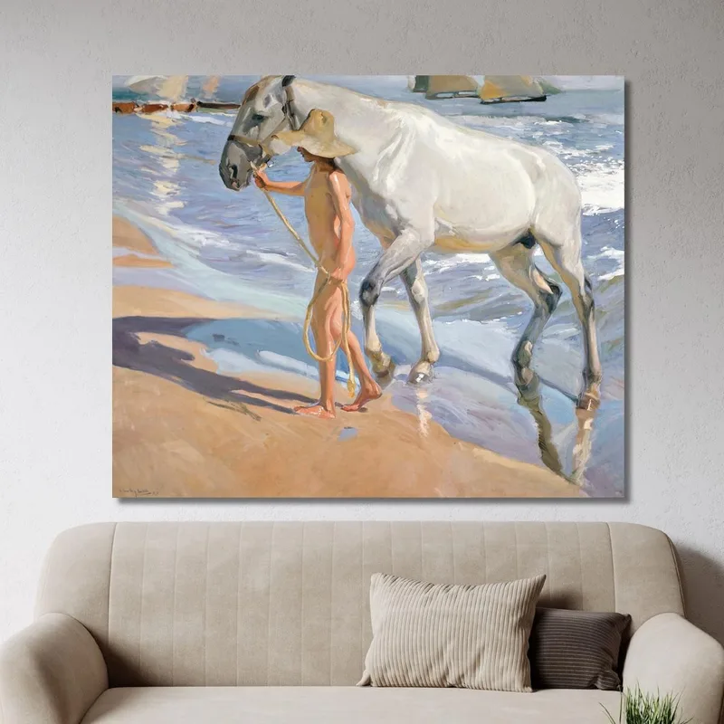 El Baño Del Caballo Joaquín Sorolla