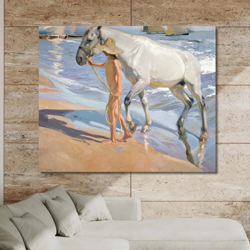 El Baño Del Caballo Joaquín Sorolla