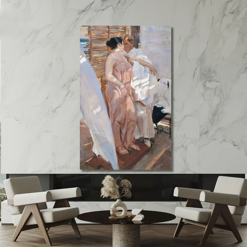 Der Rosa Bademantel. Nach Dem Bad Joaquín Sorolla
