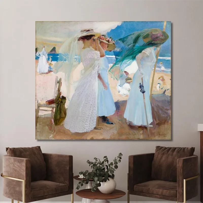 Unter Der Markise Zarauz Joaquín Sorolla