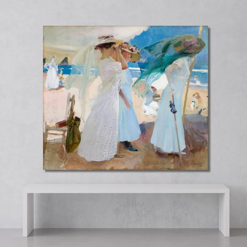 Unter Der Markise Zarauz Joaquín Sorolla