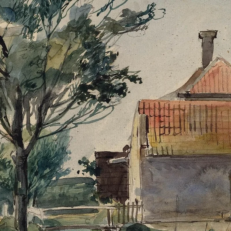 A Stream Running Between Houses And A Road Johan Barthold Jongkind