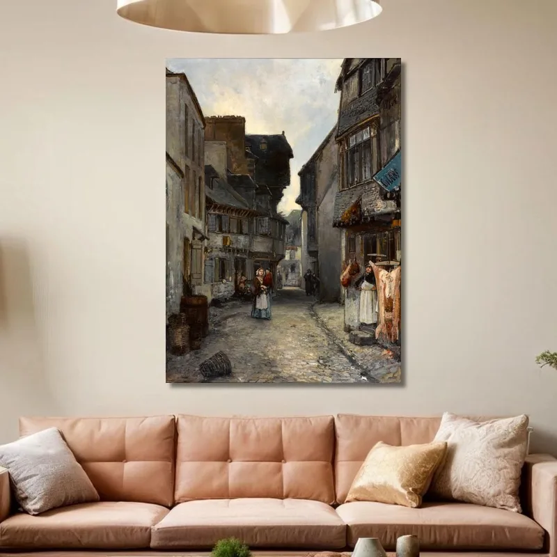 Eine Straße In Landerneau Johan Barthold Jongkind