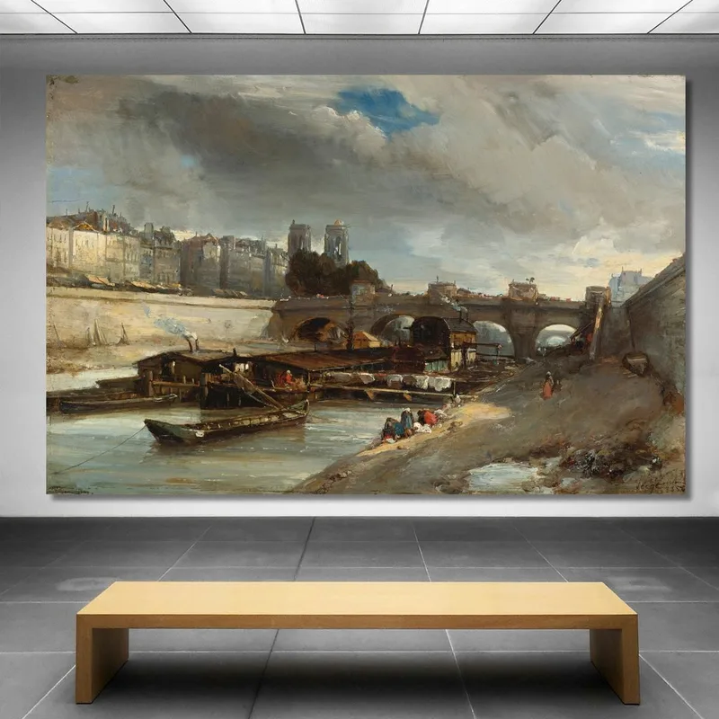 Bateau-Lavoir In Der Nähe Von Pont-Neuf Paris Johan Barthold Jongkind