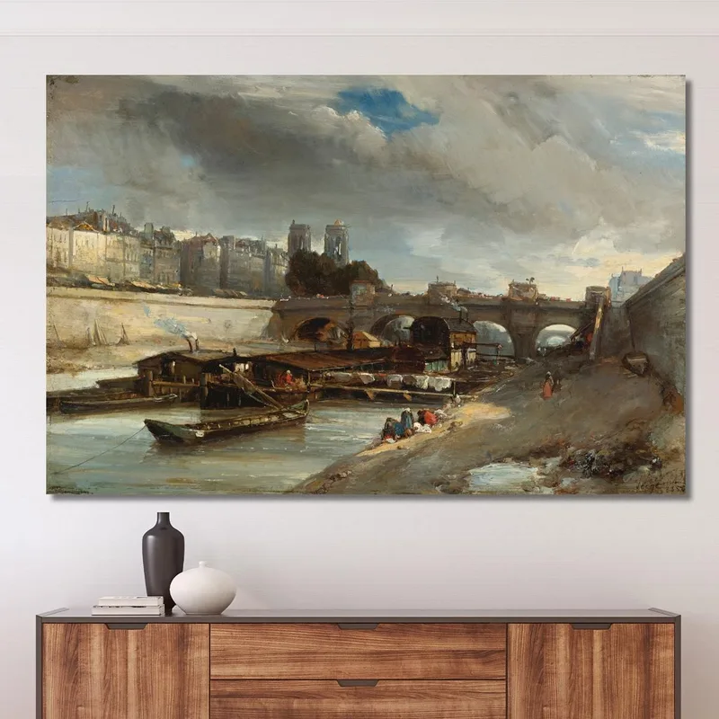 Bateau-Lavoir In Der Nähe Von Pont-Neuf Paris Johan Barthold Jongkind