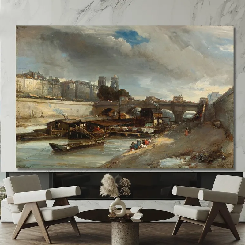 Bateau-Lavoir In Der Nähe Von Pont-Neuf Paris Johan Barthold Jongkind