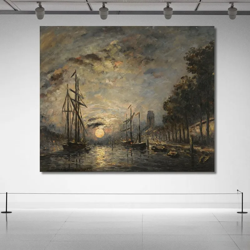 Mondlicht Auf Einem Dordrecht-Kanal Johan Barthold Jongkind