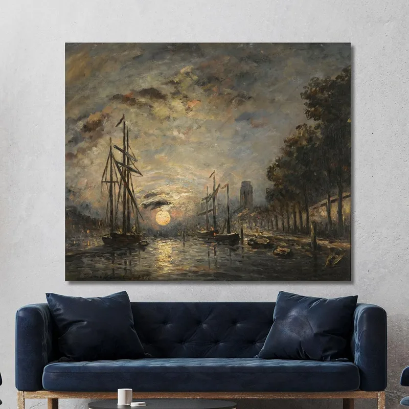 Mondlicht Auf Einem Dordrecht-Kanal Johan Barthold Jongkind