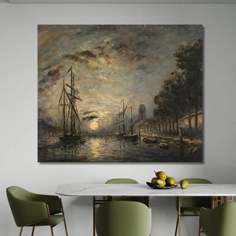 Mondlicht Auf Einem Dordrecht-Kanal Johan Barthold Jongkind