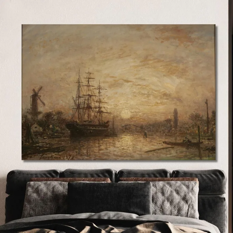 Coucher De Soleil In Hollande Sonnenuntergang In Holland Johan Barthold Jongkind