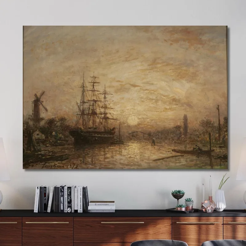 Coucher De Soleil In Hollande Sonnenuntergang In Holland Johan Barthold Jongkind