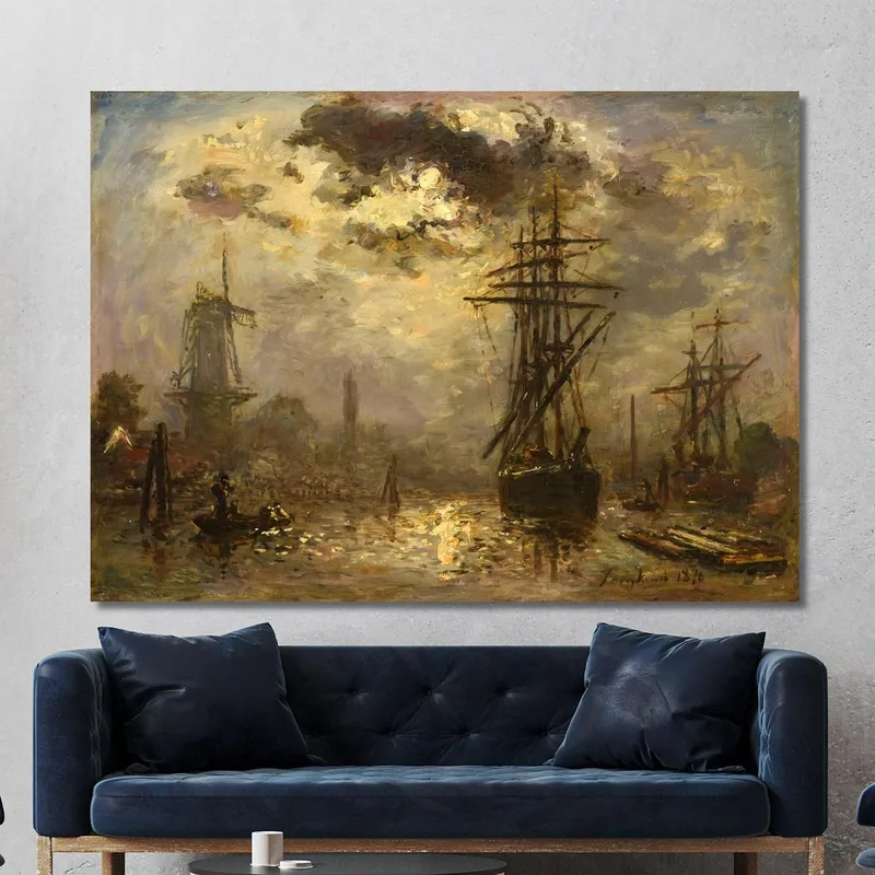 The Windmills Of Rotterdam Johan Barthold Jongkind