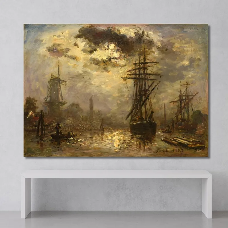 The Windmills Of Rotterdam Johan Barthold Jongkind