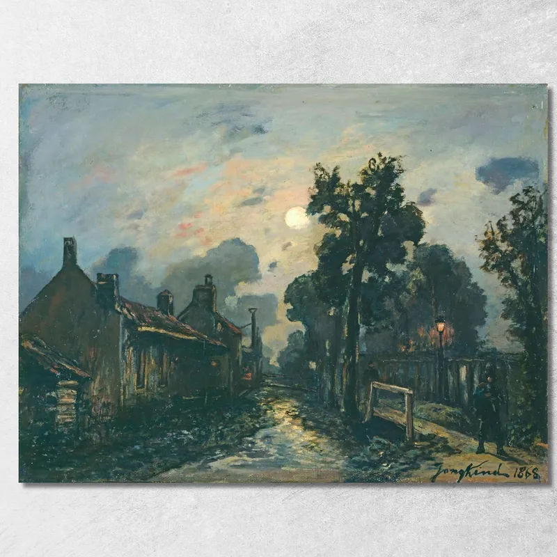Una Calle De Delft Por La Noche Johan Barthold Jongkind cuadro en lienzo