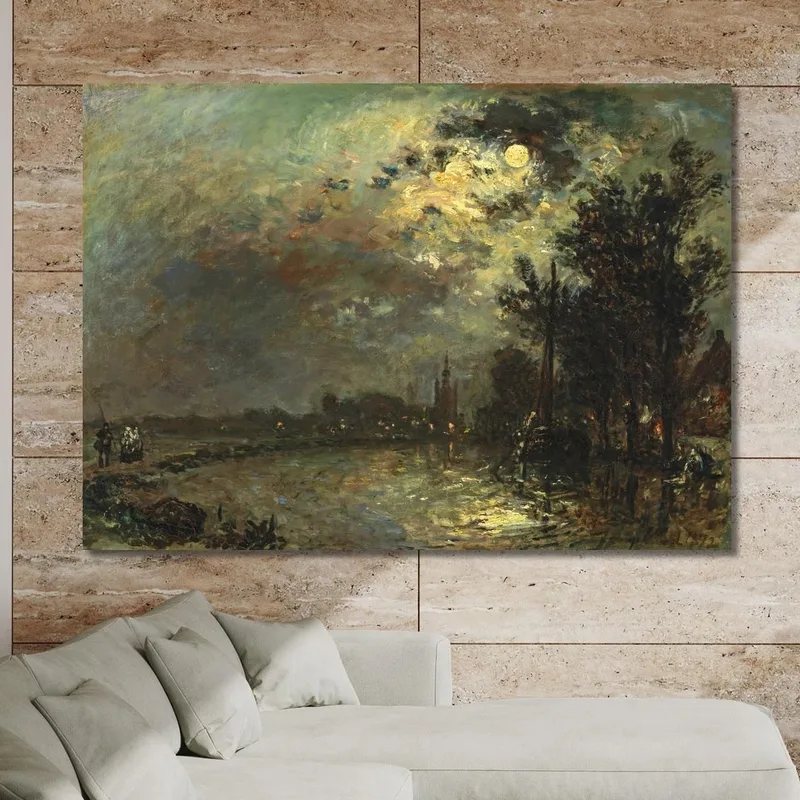 Ver En Overschie A La Luz De La Luna Johan Barthold Jongkind