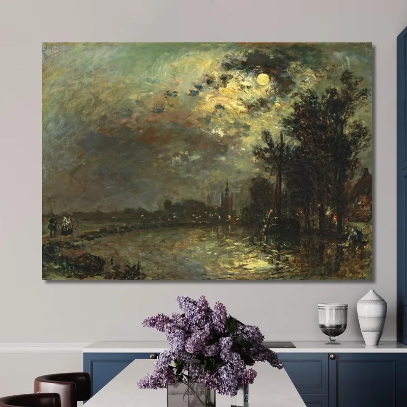 Ver En Overschie A La Luz De La Luna Johan Barthold Jongkind