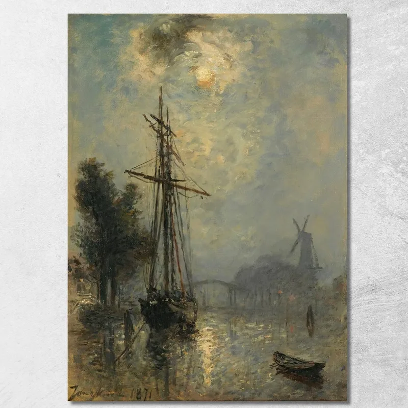 Vista Del Puerto De Overschie Johan Barthold Jongkind cuadro en lienzo