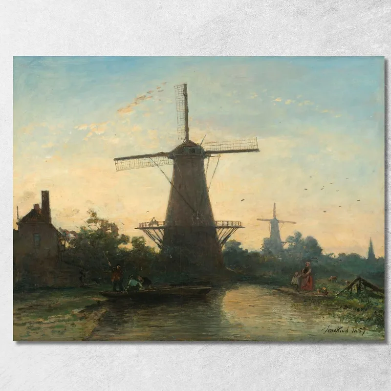 Molinos De Viento Cerca De Rotterdam Johan Barthold Jongkind cuadro en lienzo