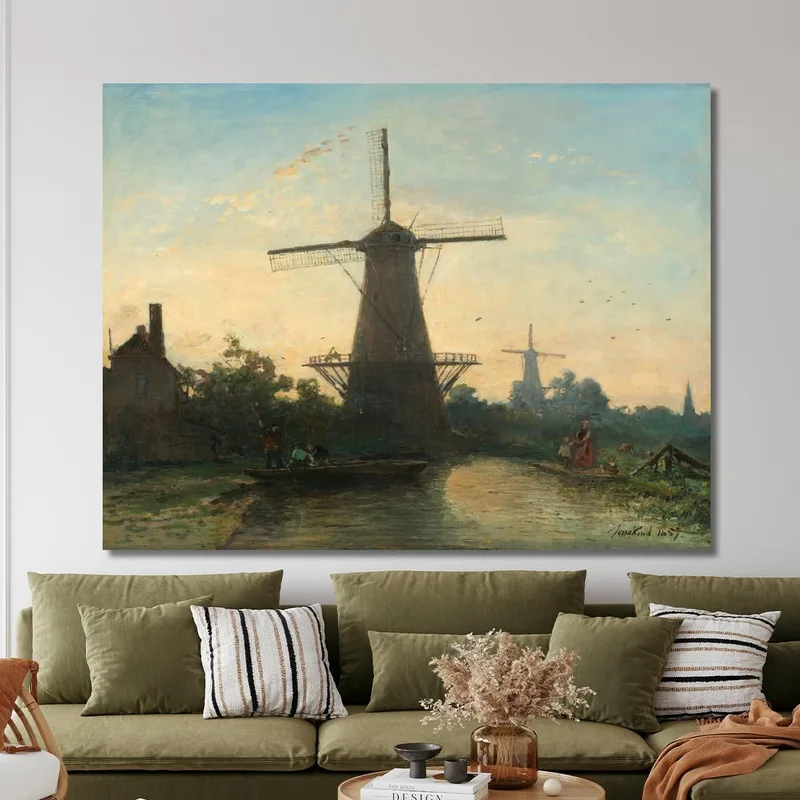 Moulins À Vent Près De Rotterdam Johan Barthold Jongkind