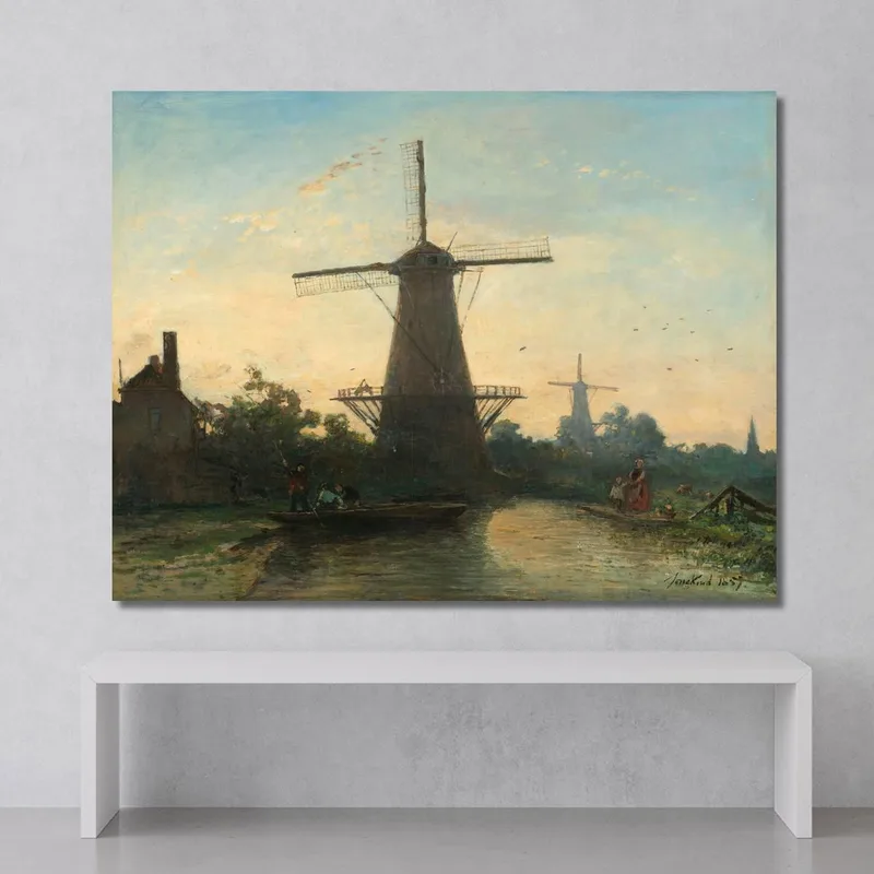 Moulins À Vent Près De Rotterdam Johan Barthold Jongkind