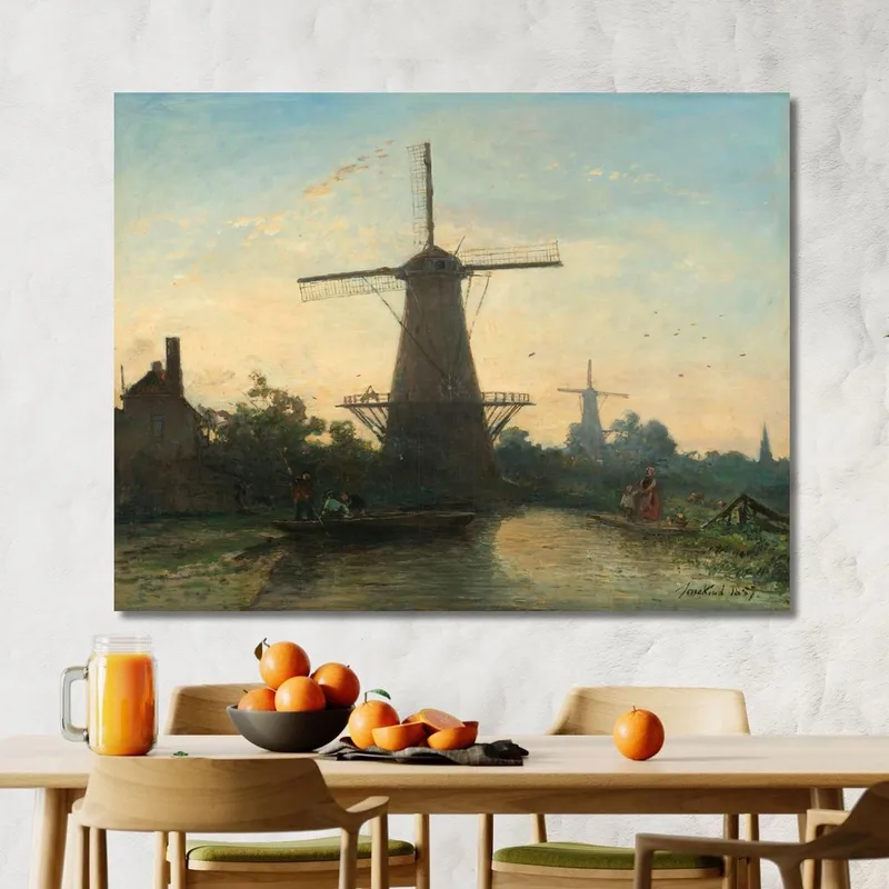 Moulins À Vent Près De Rotterdam Johan Barthold Jongkind