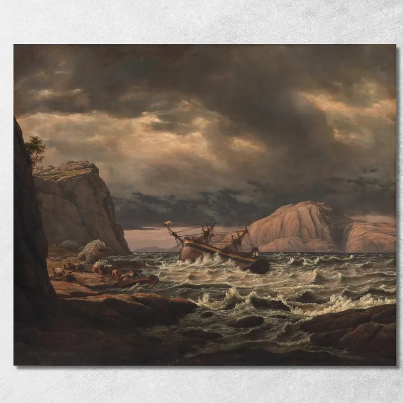 A Shipwreck On The Coast Of Norway Johan Christian Dahl canvas print
