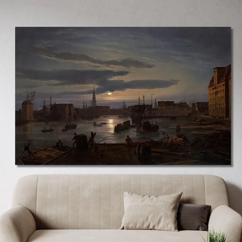 Kopenhagener Hafen Bei Mondlicht Johan Christian Dahl