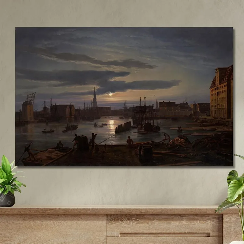 Kopenhagener Hafen Bei Mondlicht Johan Christian Dahl