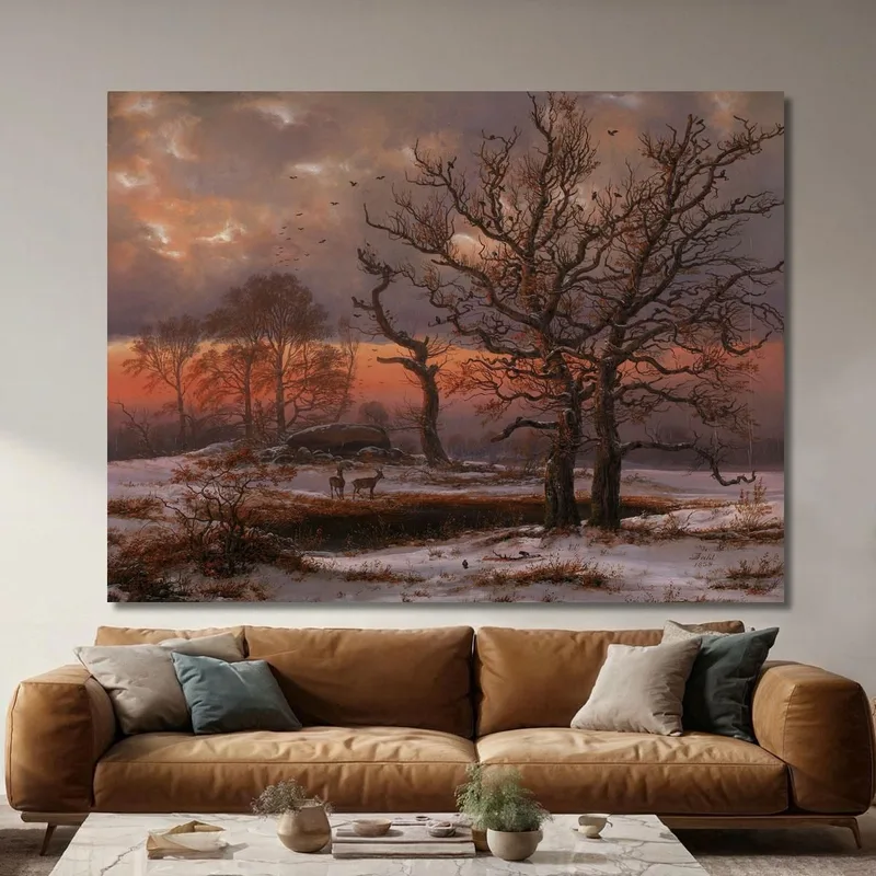 Dänische Winterlandschaft Mit Hünengrab Johan Christian Dahl