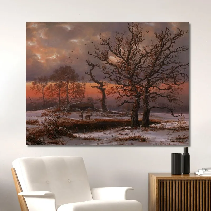 Dänische Winterlandschaft Mit Hünengrab Johan Christian Dahl