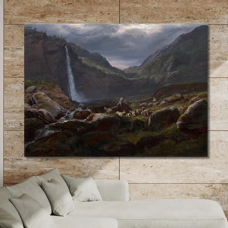Feige Wasserfall (Feigefossen) Lysterfjord Norwegen Johan Christian Dahl