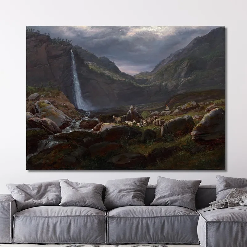 Feige Wasserfall (Feigefossen) Lysterfjord Norwegen Johan Christian Dahl