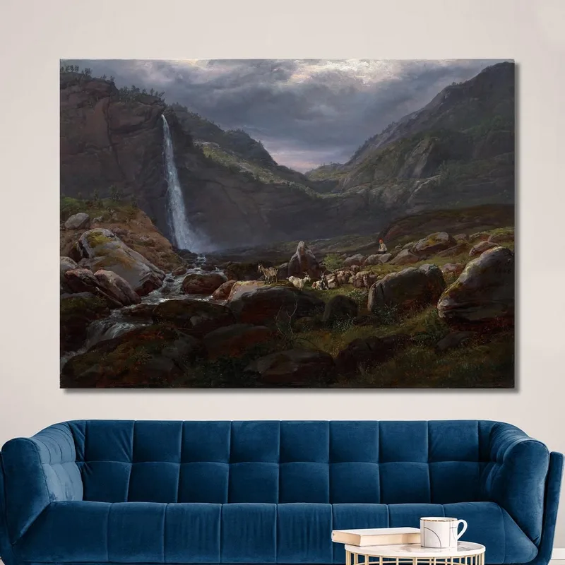 Feige Wasserfall (Feigefossen) Lysterfjord Norwegen Johan Christian Dahl