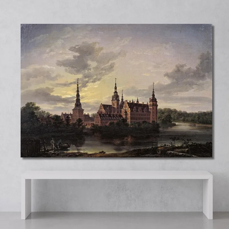 Castillo De Frederiksborg A La Luz De La Luna 2 Johan Christian Dahl