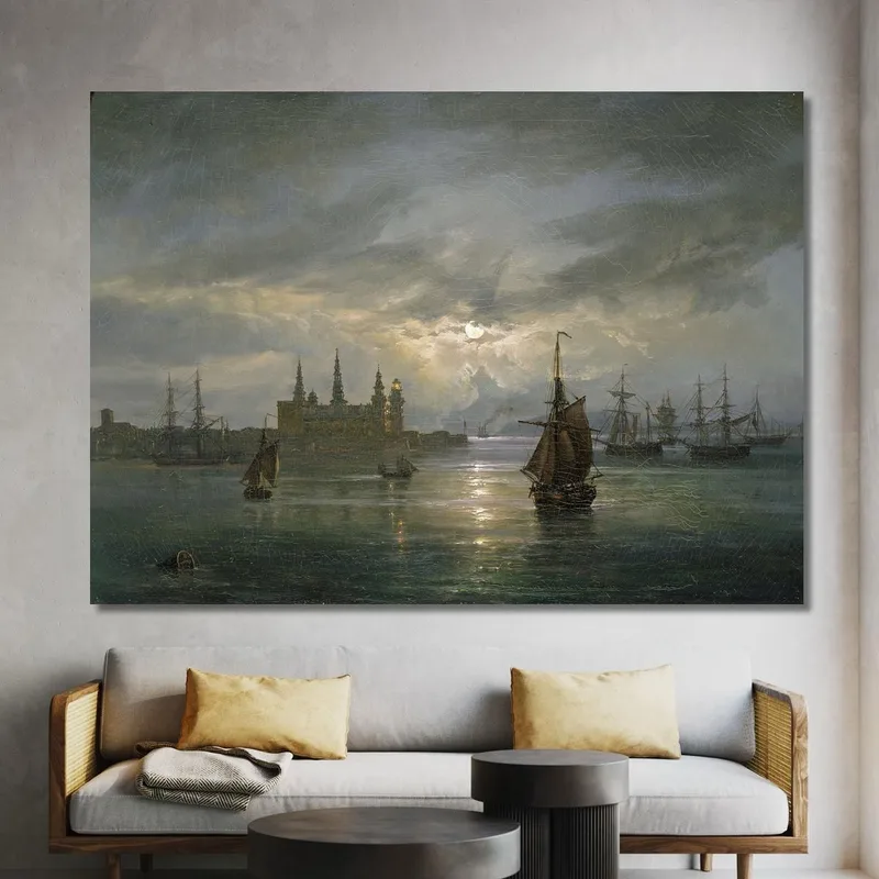 Castillo De Kronborg A La Luz De La Luna Johan Christian Dahl
