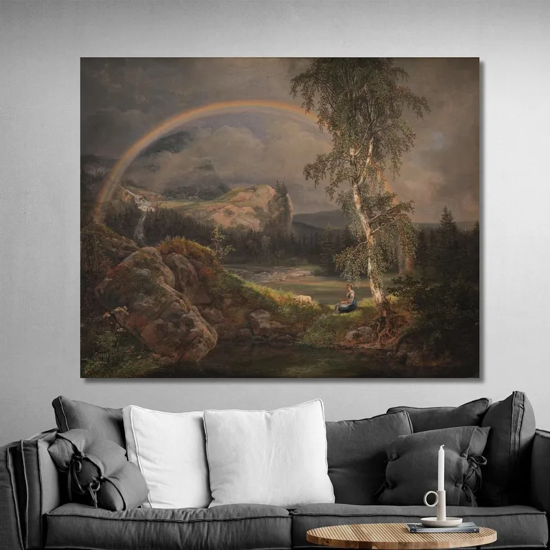 Paisaje Noruego Con Un Arco Iris Johan Christian Dahl