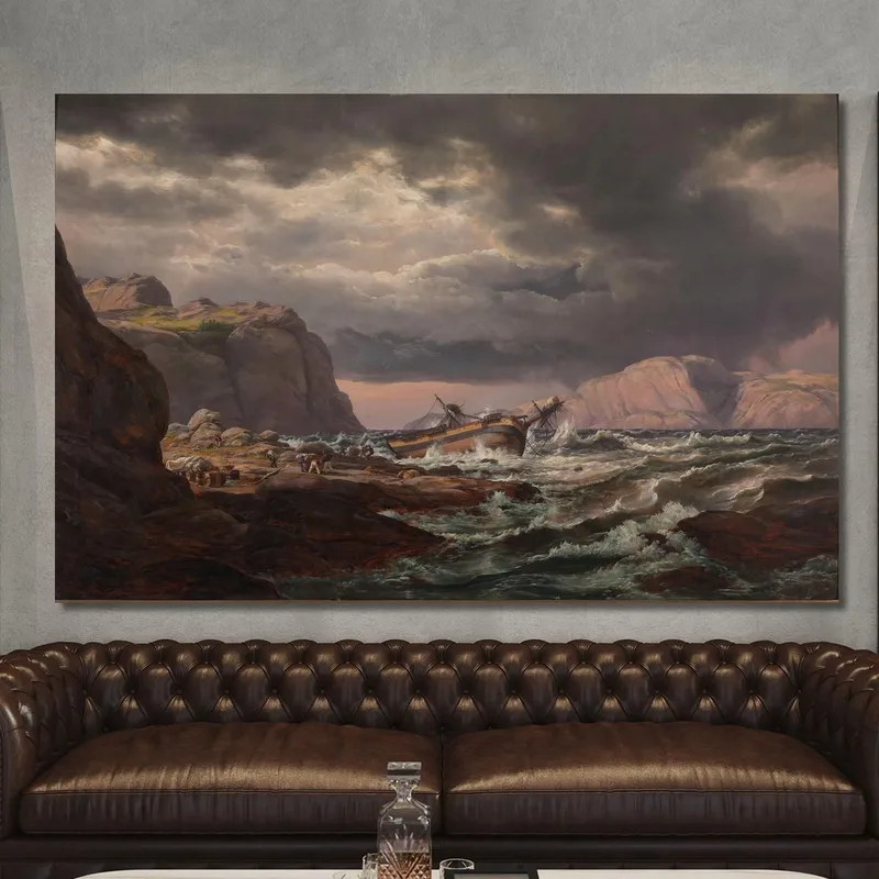 Naufrage Sur La Côte De Norvège Johan Christian Dahl